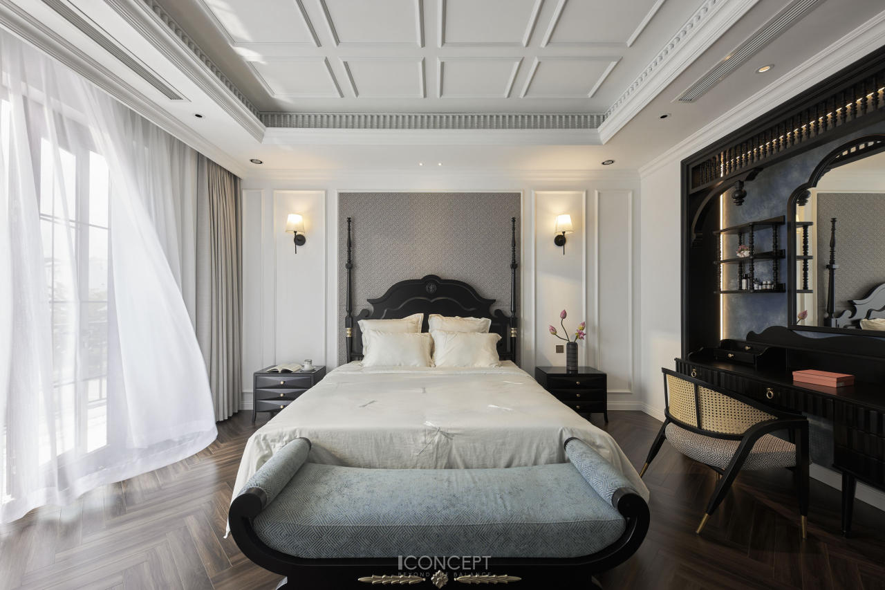 Phòng ngủ với tone màu sang trọng giúp Gia chủ thư thái trong không gian sống của mình 