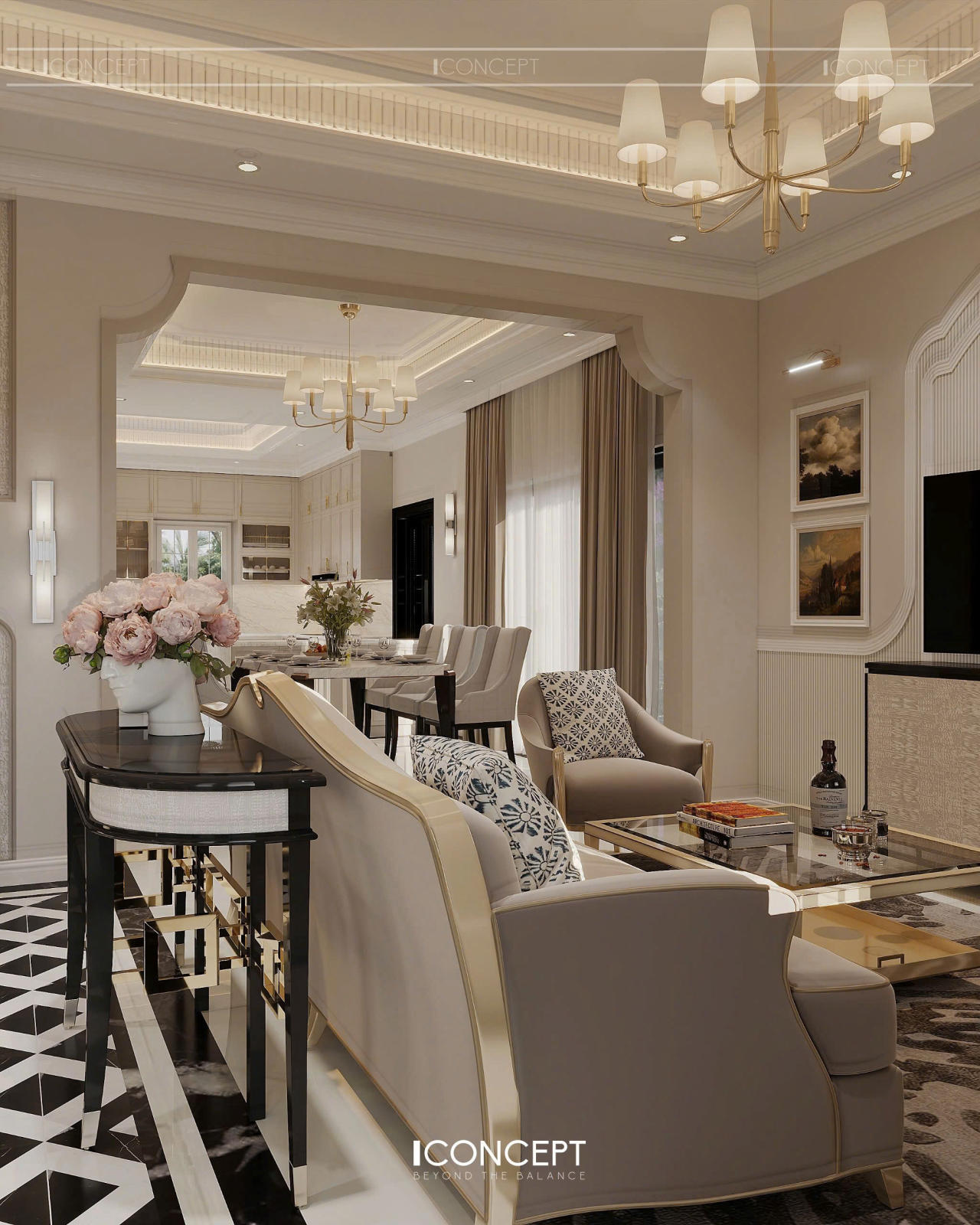 Sắp xếp bố cục không gian hợp lý giúp việc di chuyển giữa các thành viên trong gia đình dễ dàng hơn