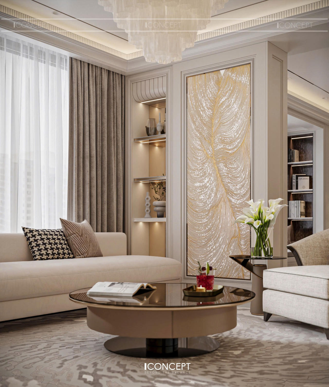 Mẫu sofa bọc vải cao cấp với tone màu trung tính