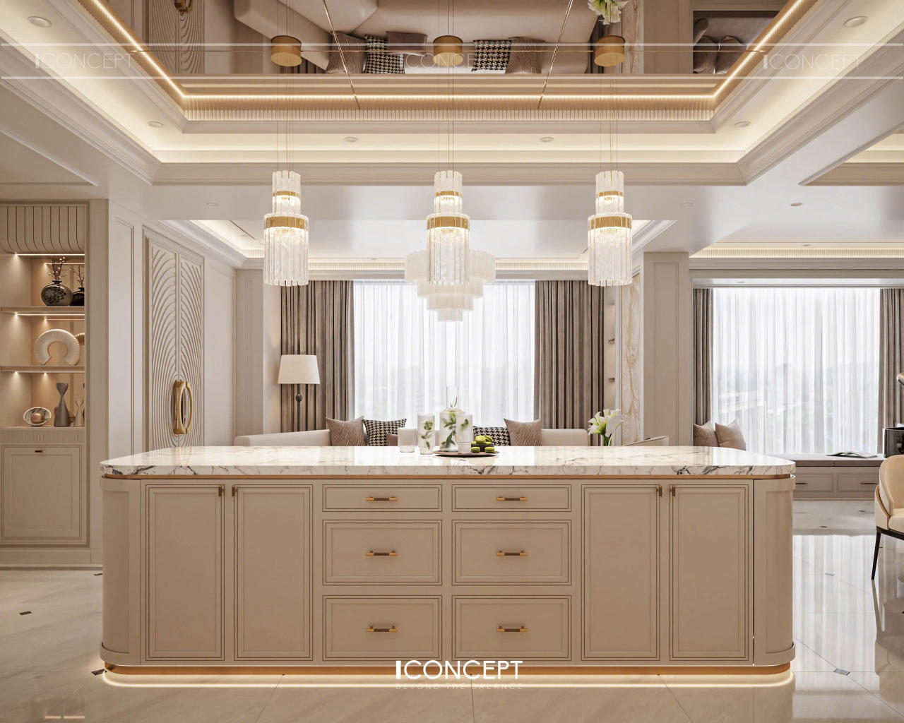 Thiết kế nội thất được tính toán tỉ mỉ nhằm đáp ứng đầy đủ công năng cho Gia chủ
