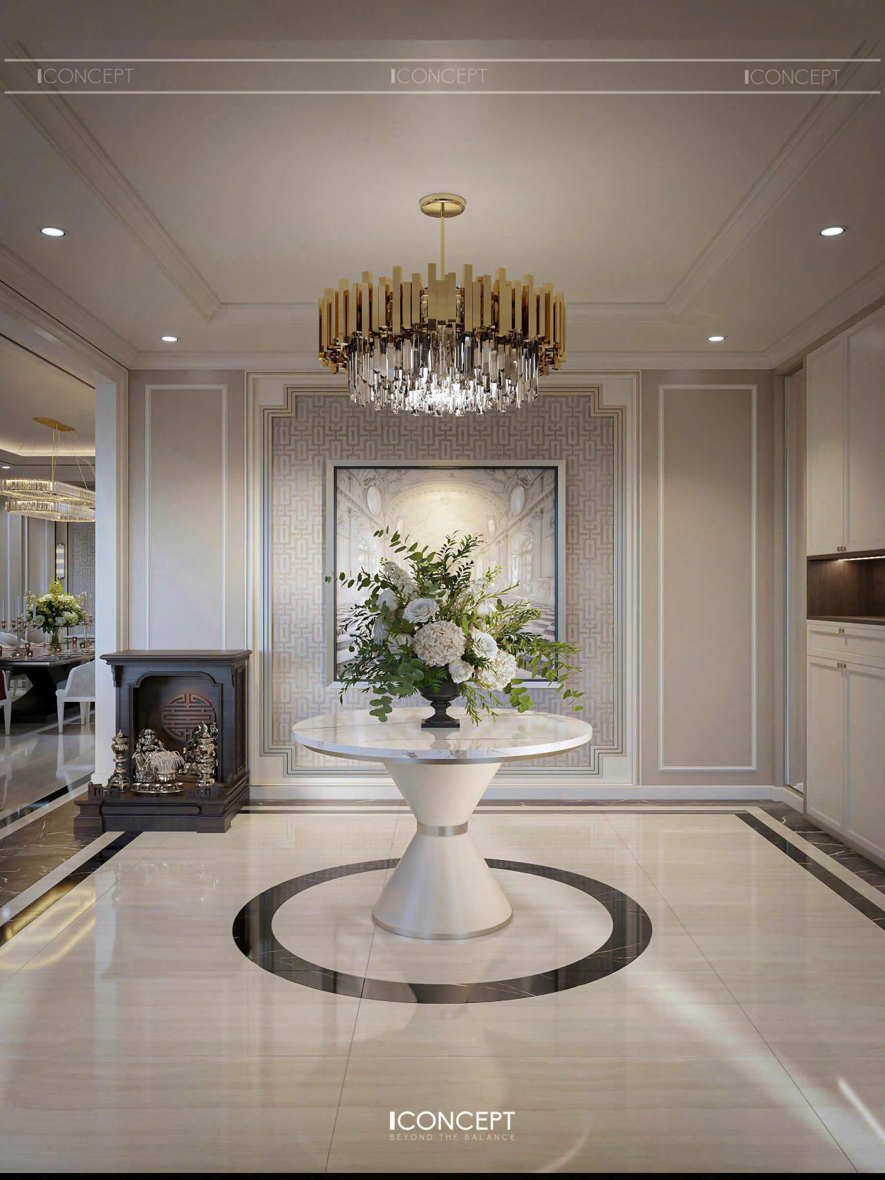 Các chất liệu như đá marble, gỗ tự nhiên, da cao cấp, kim loại mạ vàng… được lựa chọn kỹ lưỡng, vừa đảm bảo thẩm mỹ vừa bền bỉ theo thời gian