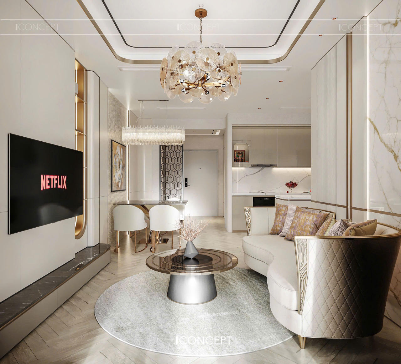 Mẫu thiết kế nội thất hiện đại Luxury 