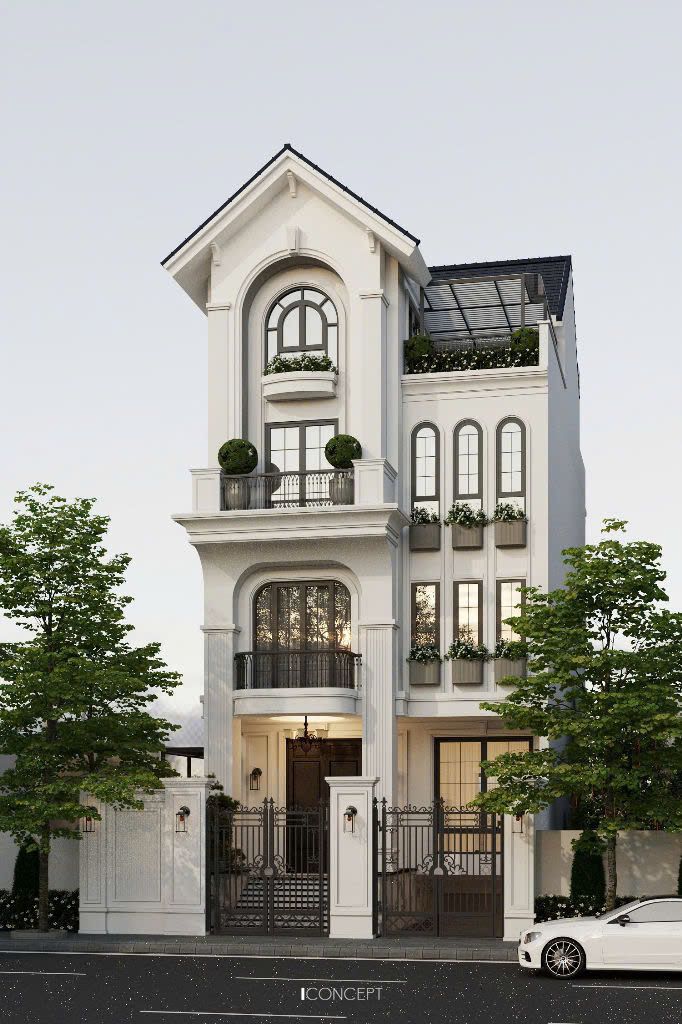 Villa Him Lam nổi bật với hình khối tân cổ điển tinh giản, mái dốc sang trọng và những đường vòm uyển chuyển, tạo nên vẻ đẹp thanh lịch nhưng bề thế.
