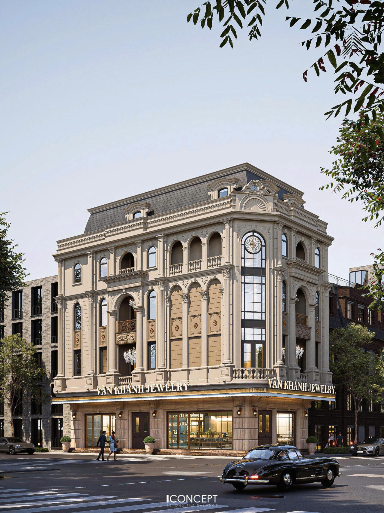 Thiết kế kiến trúc showroom hai mặt tiền sang trọng và đẳng cấp