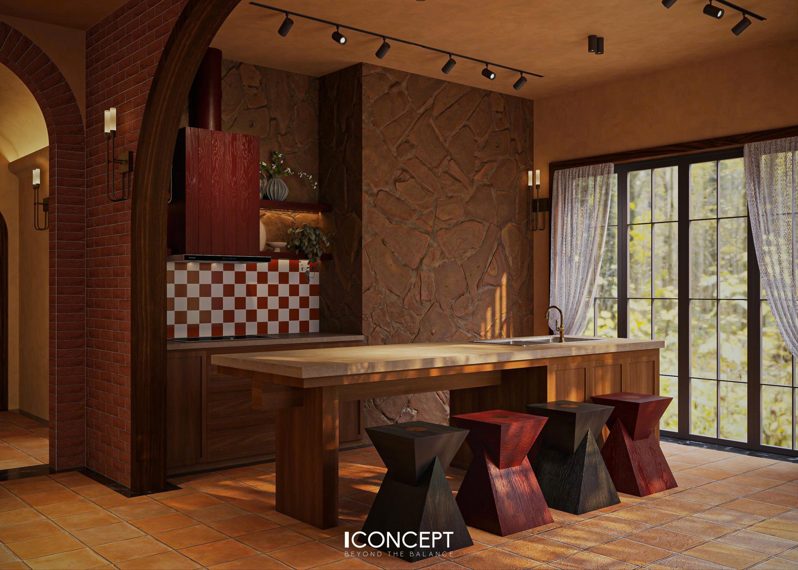 Từ bữa sáng ngập nắng đến bữa tối bên ánh đèn vàng, phòng bếp – ăn rustic mang đến trải nghiệm trọn vẹn cho từng phút giây gắn kết