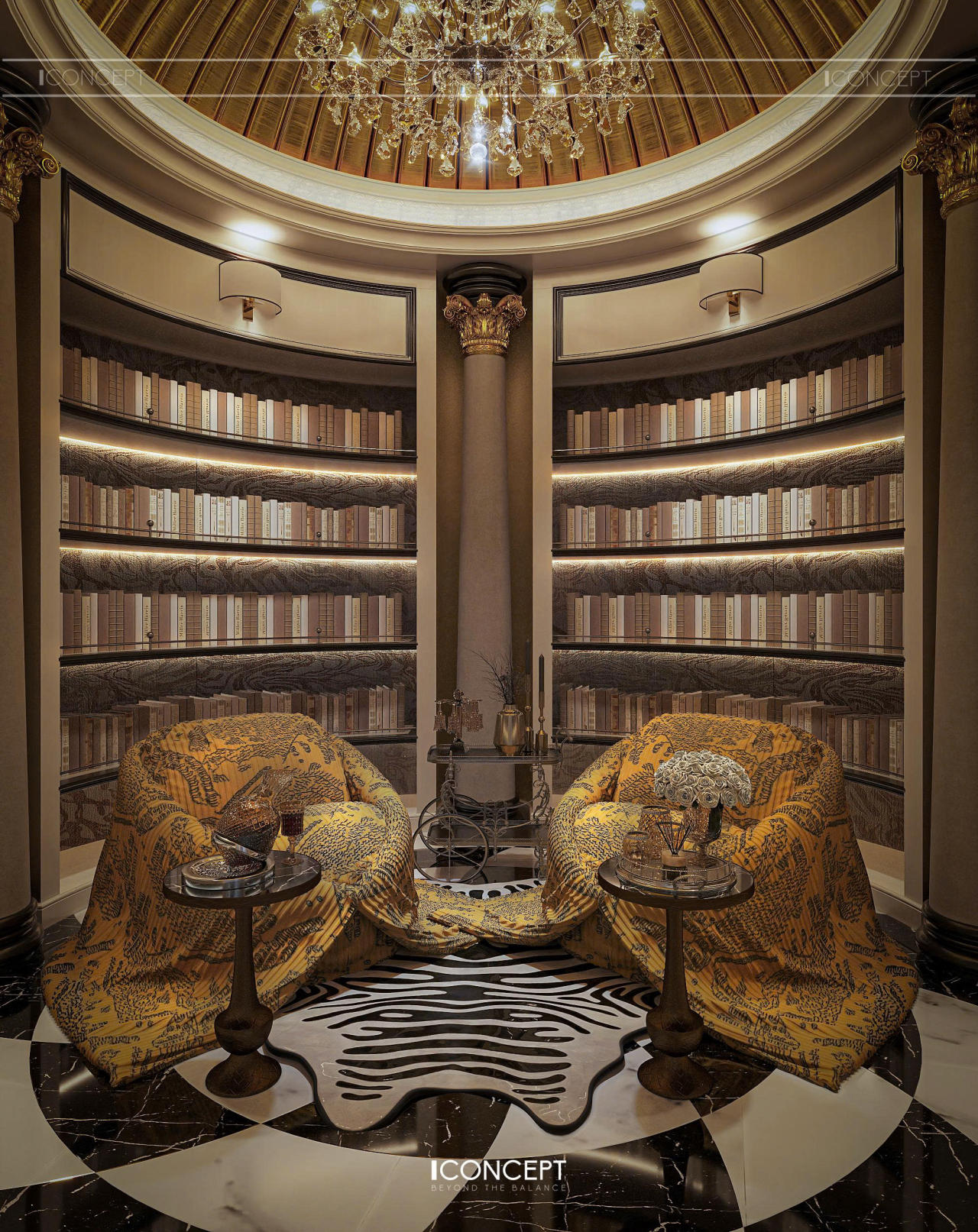 Điểm xuyết những đường viền ánh đồng giúp tổng thể trở nên sang trọng nhưng không phô trương.