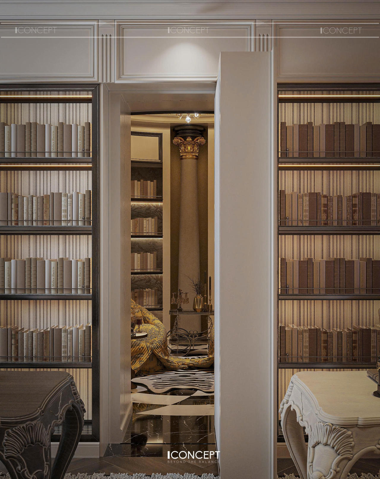 Những cột trang trí được tối giản hoá, vẫn giữ được thần thái cổ điển nhưng phù hợp với hơi thở hiện đại.