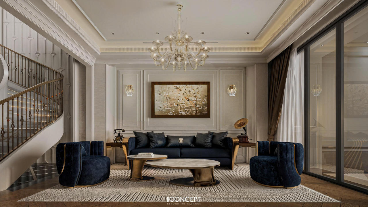 Thiết kế nội thất được tổ chức theo nguyên tắc cân bằng thị giác và dòng chảy cảm xúc, tạo nên một tổng thể hài hòa, liền mạch và bền vững theo thời gian.