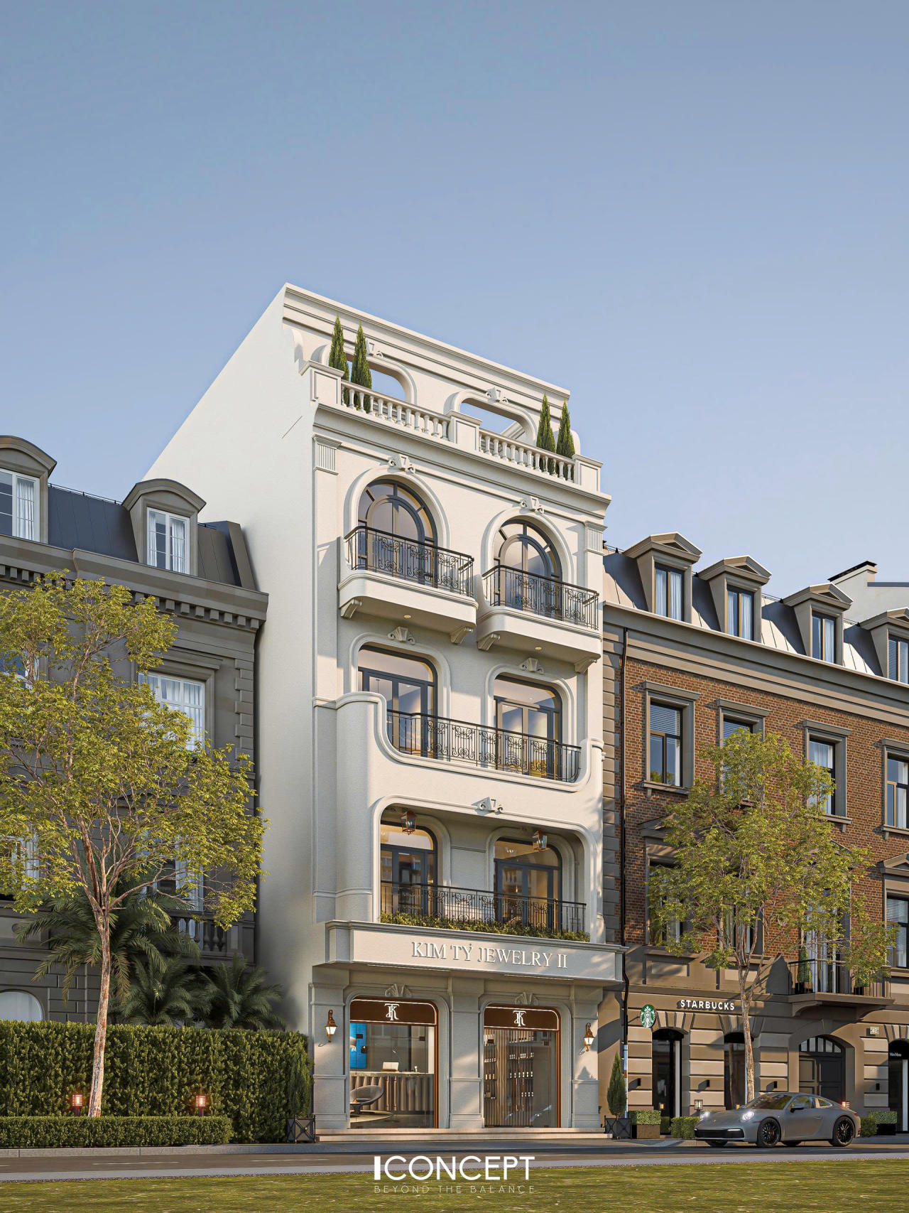 Chi tiết này tạo nên sự giao thoa thú vị giữa tinh thần cổ điển châu Âu và phong cách thẩm mỹ đầu thế kỷ XX