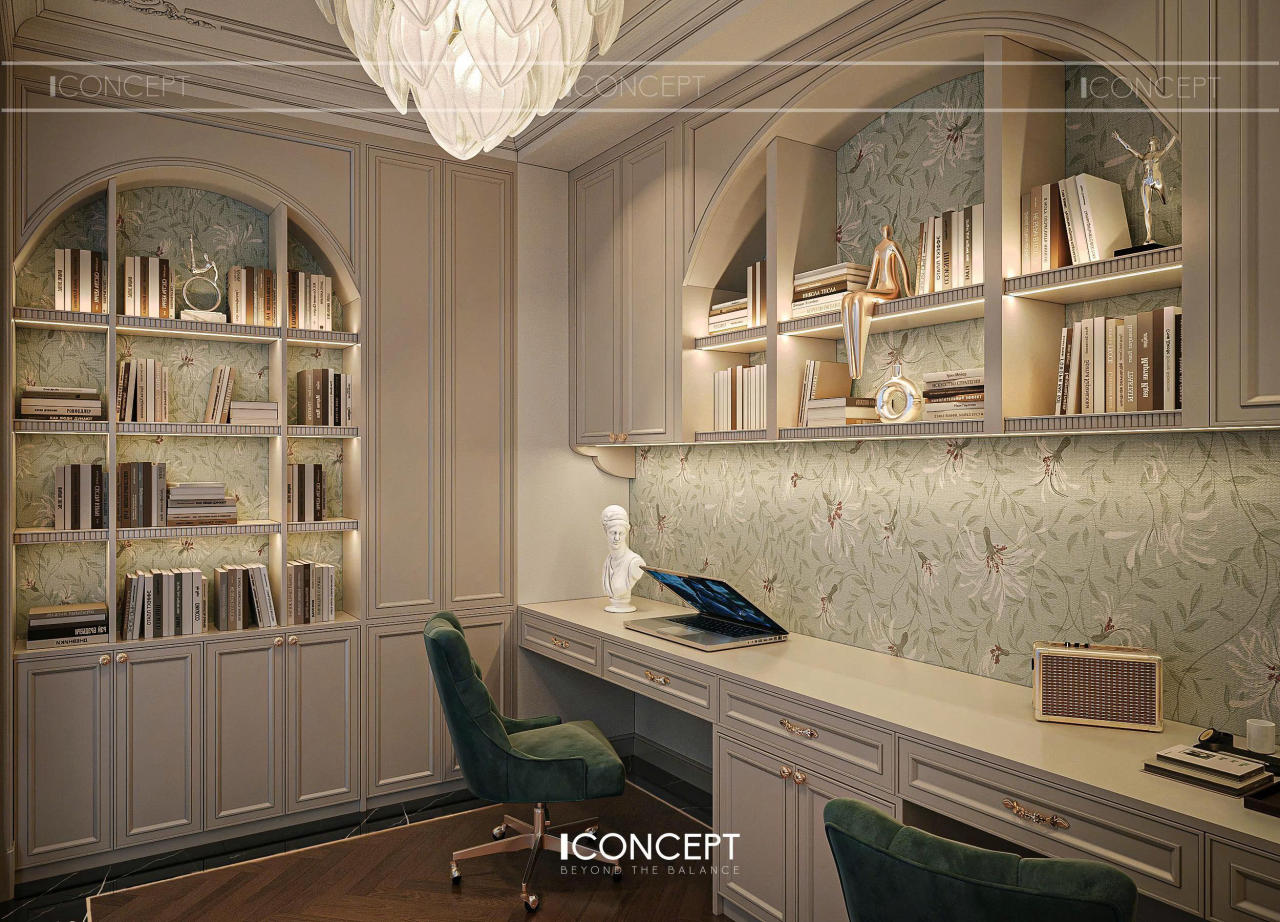 Kết hợp góc bàn làm việc tiện lợi 