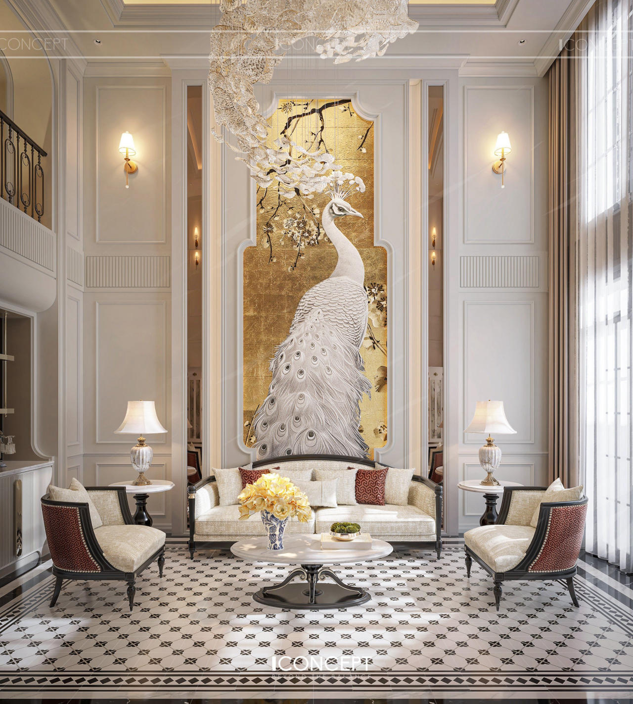 Bộ sofa bọc nỉ hoặc da cao cấp với tone màu trung tính kem, be mang lại cảm giác thanh lịch nhưng vẫn đầy quyền lực