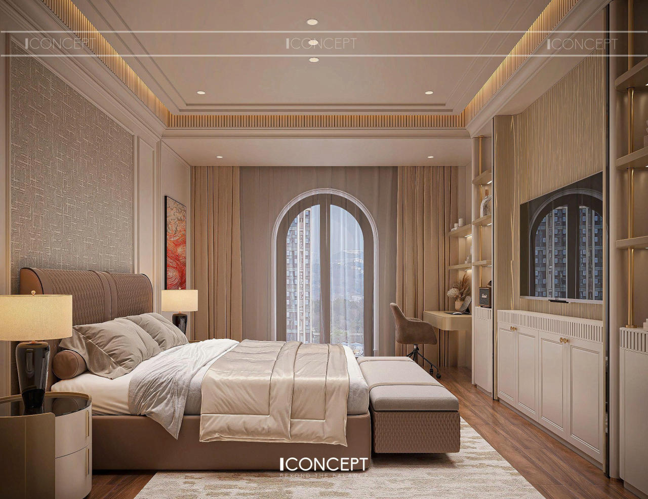 Từ bảng màu dịu nhẹ, đường nét bo mềm đến góc cửa sổ đón nắng, tất cả cùng tạo nên một không gian riêng tư thanh lịch